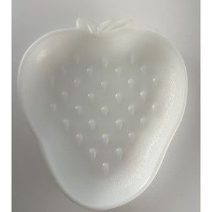Vintage Hazel Atlas White Milk Glass Strawberry trinket dish bowl